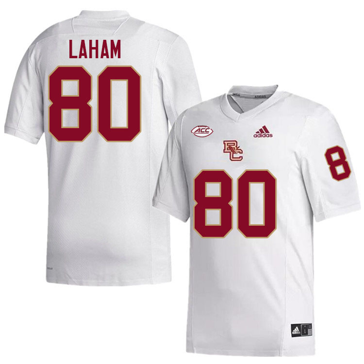 Boston College Eagles #80 Martin Laham College Football Jerseys Stitched-White